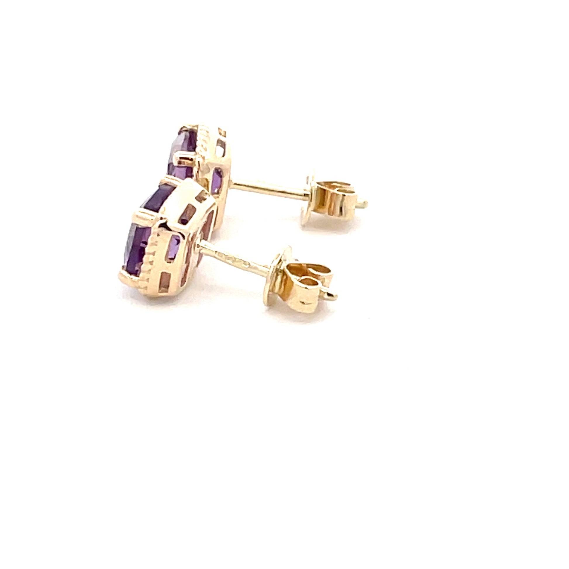 Twisted Wire Style Amethyst Earrings  Gardiner Brothers   