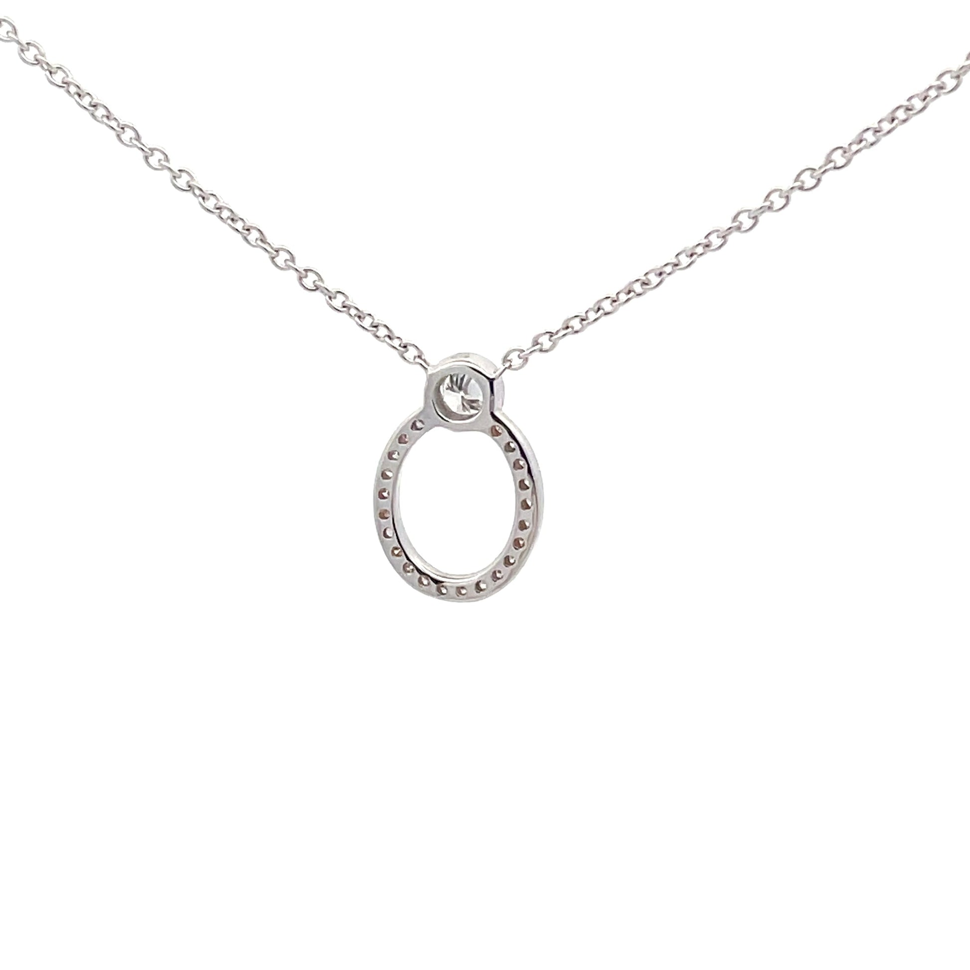 White gold diamond Oval Shaped Circle Pendant  Gardiner Brothers   