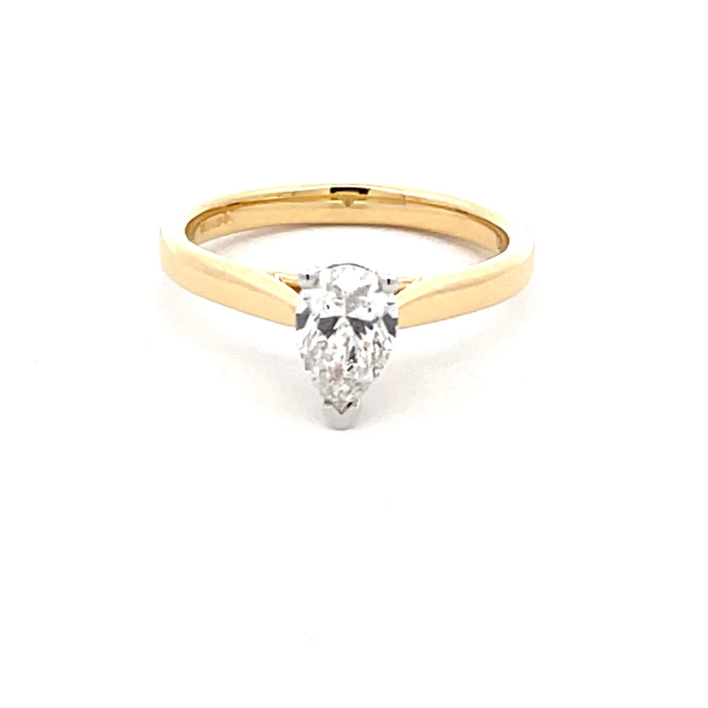 Yellow Gold Pear Shaped Diamond Solitaire Ring - 0.70cts Gardiner Brothers