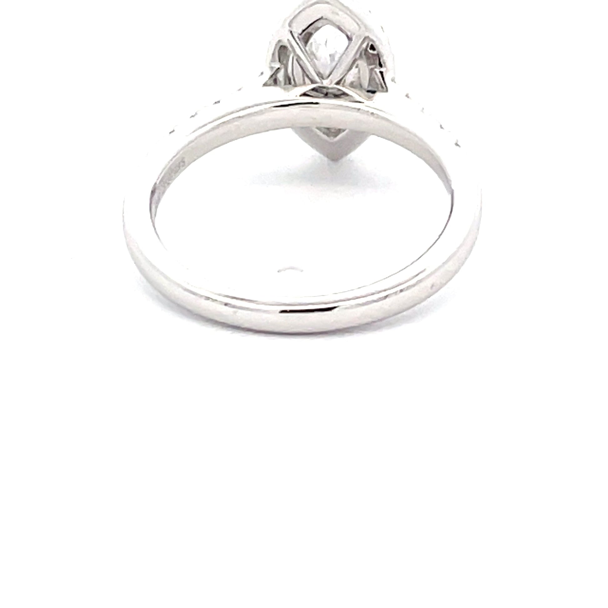 Platinum Marquise Shaped Diamond Halo Cluster Style Ring - 1.02cts Gardiner Brothers