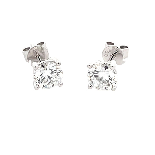 Lab Grown Round Brilliant Cut Diamond Solitaire Earrings - 1.41cts  Gardiner Brothers   