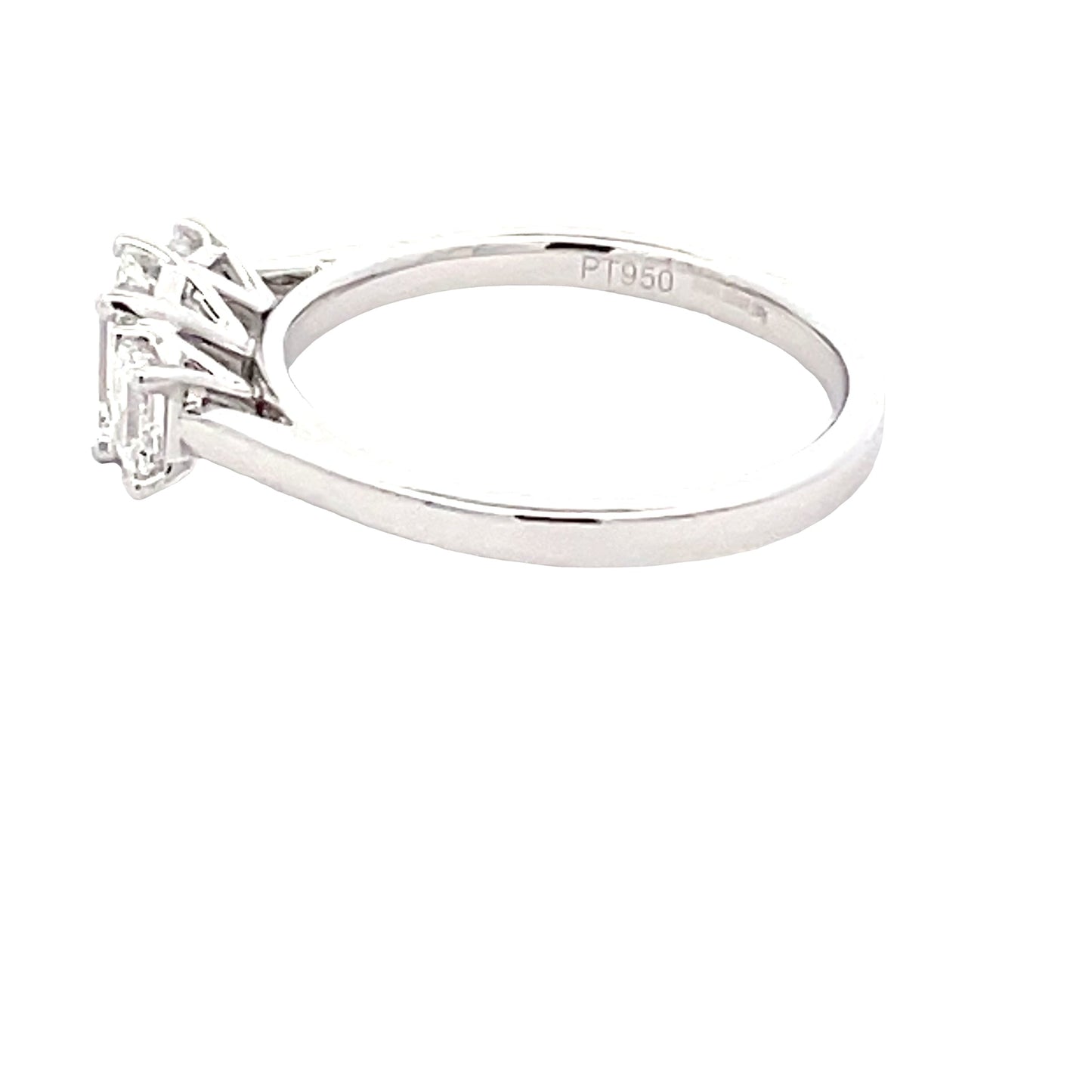 Platinum Emerald Cut Diamond 3 Stone Ring - 0.95cts Gardiner Brothers