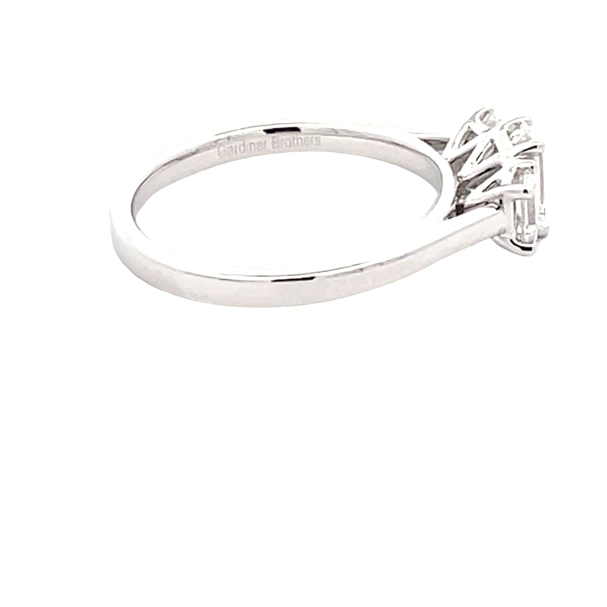 Platinum Emerald Cut Diamond 3 Stone Ring - 0.95cts Gardiner Brothers
