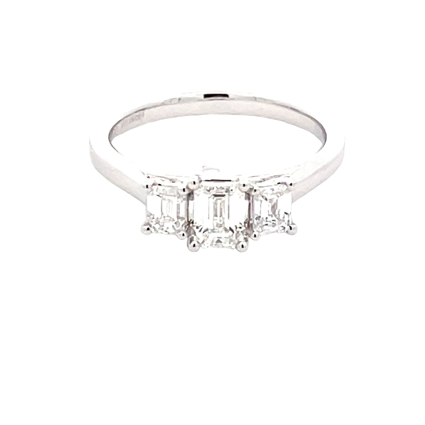 Platinum Emerald Cut Diamond 3 Stone Ring - 0.95cts Gardiner Brothers