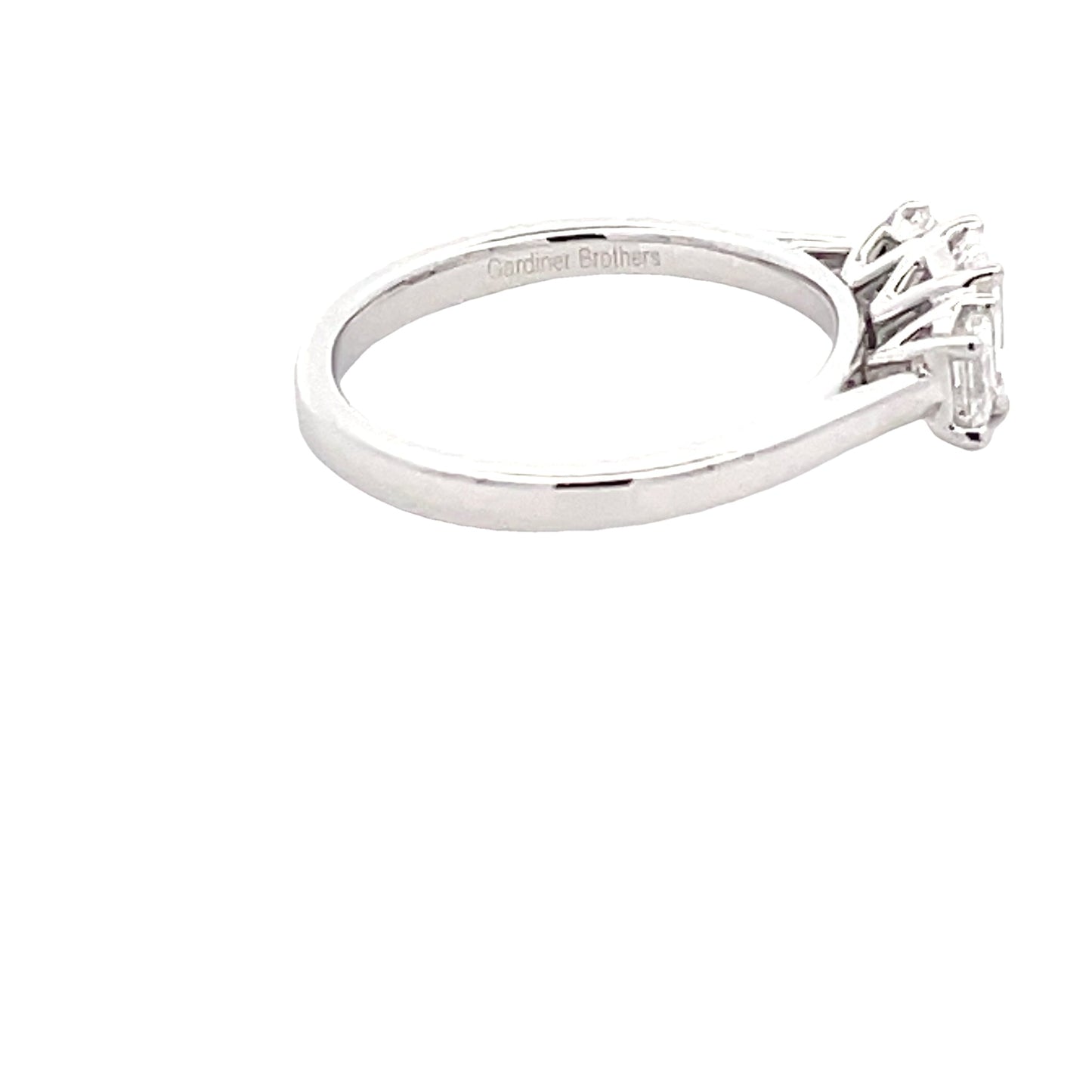 Platinum Emerald Cut Diamond 3 Stone Ring - 0.81cts Gardiner Brothers