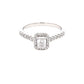Platinum Emerald Cut Diamond Halo Cluster Style Ring - 0.80cts Gardiner Brothers