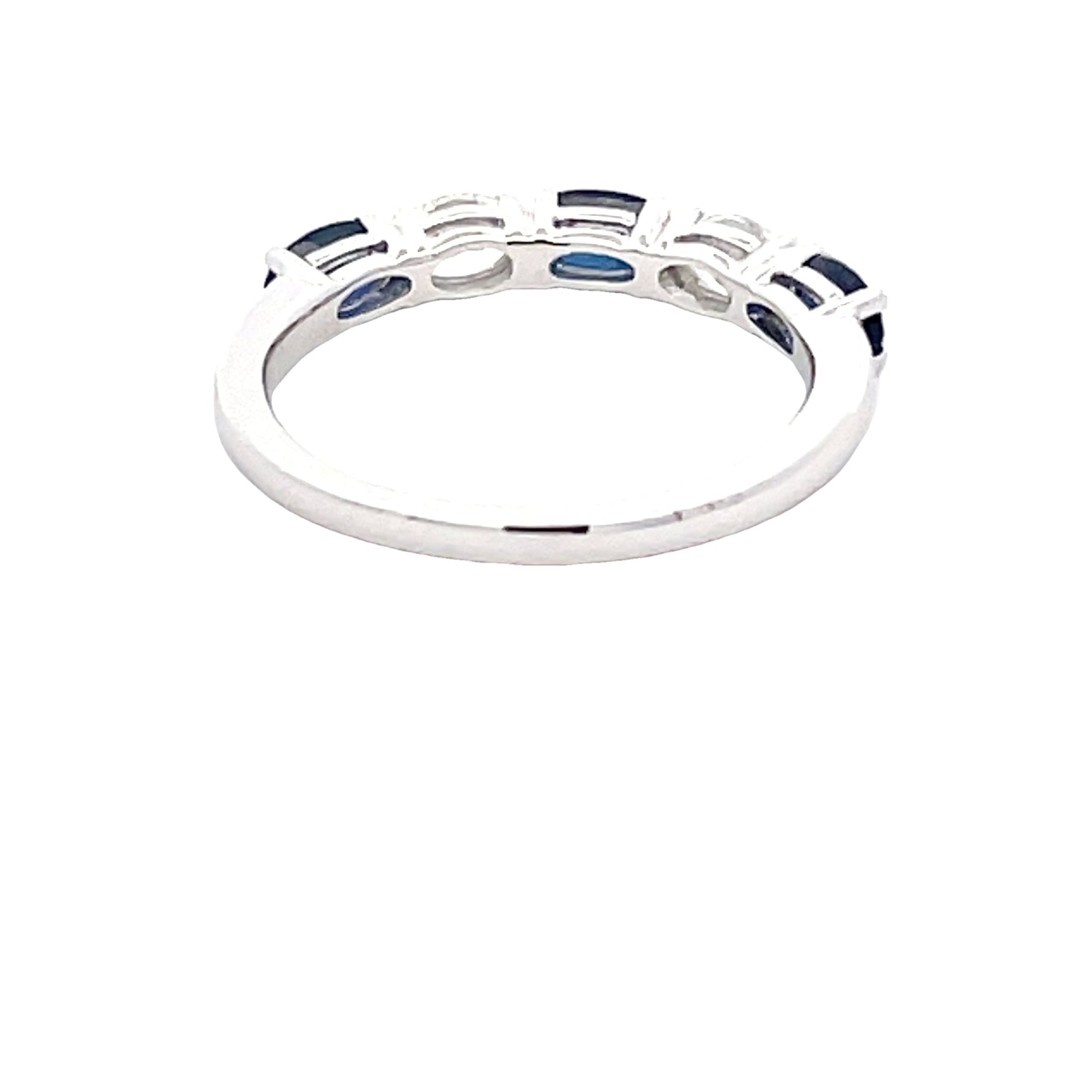 Oval Sapphire and Oval Diamond 5 Stone Ring Gardiner Brothers