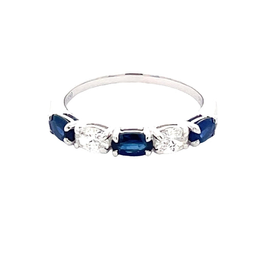 Oval Sapphire and Oval Diamond 5 Stone Ring Gardiner Brothers
