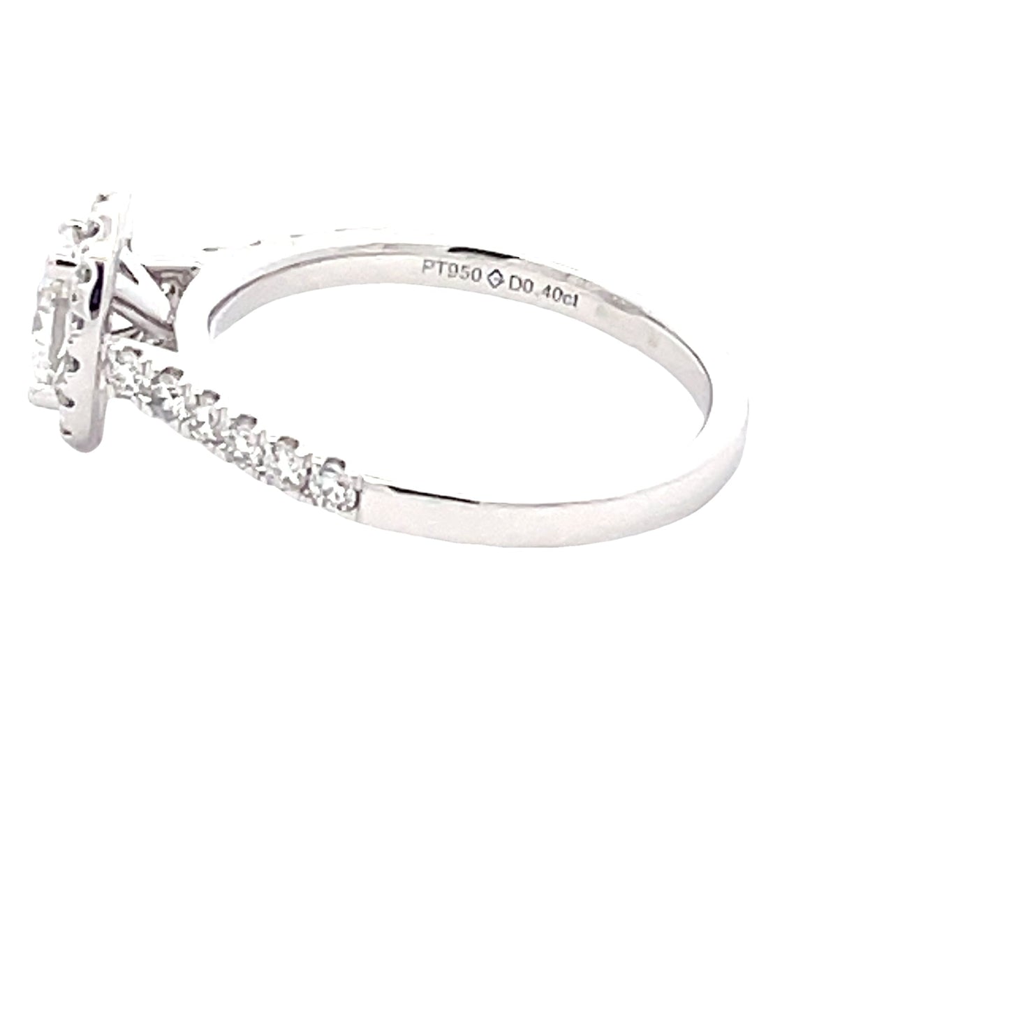 Platinum Aurora Oval Diamond Halo Cluster Style Ring - 0.78cts Gardiner Brothers