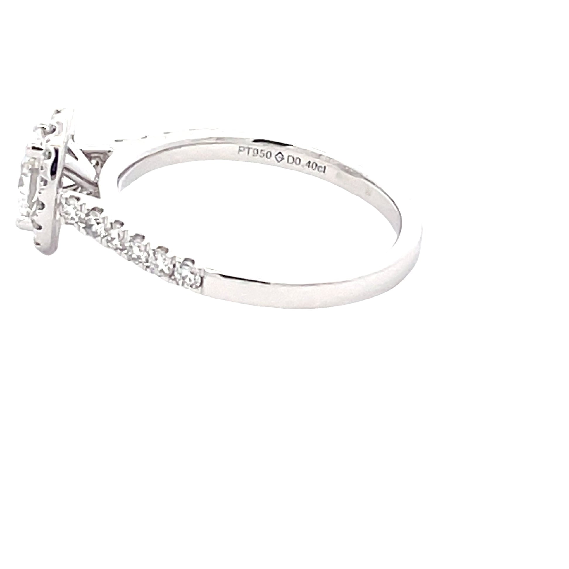 Platinum Aurora Oval Diamond Halo Cluster Style Ring - 0.78cts Gardiner Brothers