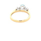 Oval Aquamarine and round brilliant cut diamond 3 stone ring Gardiner Brothers