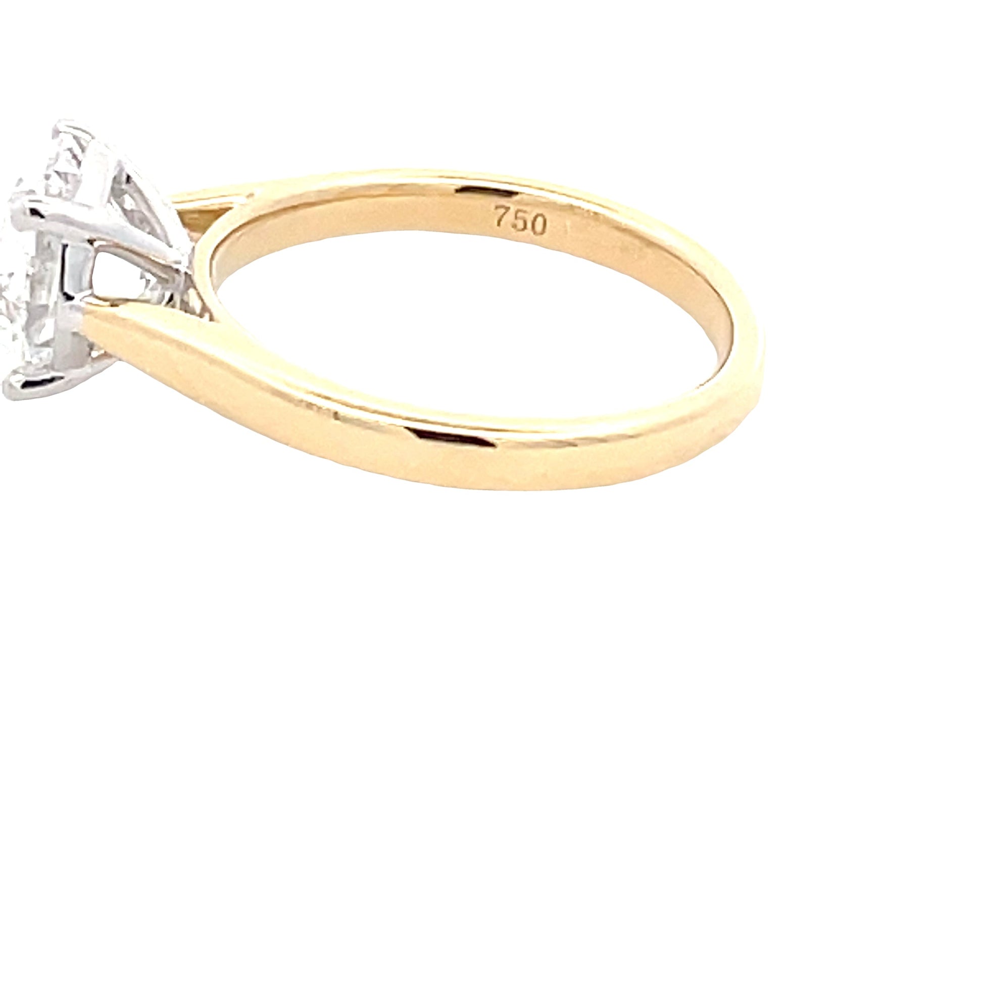 Yellow Gold Round Brilliant Cut Diamond Solitaire Ring - 2.20cts Gardiner Brothers