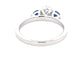 Platinum Oval Diamond and Pear Shaped Sapphire 3 Stone Ring Gardiner Brothers