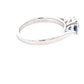 Platinum Oval Diamond and Pear Shaped Sapphire 3 Stone Ring Gardiner Brothers