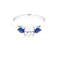 Platinum Oval Diamond and Pear Shaped Sapphire 3 Stone Ring Gardiner Brothers