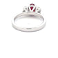 Oval Shaped ruby and round brilliant cut diamond 3 stone ring  Gardiner Brothers   