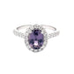 Purple sapphire and Diamond Halo Cluster Style Ring Gardiner Brothers