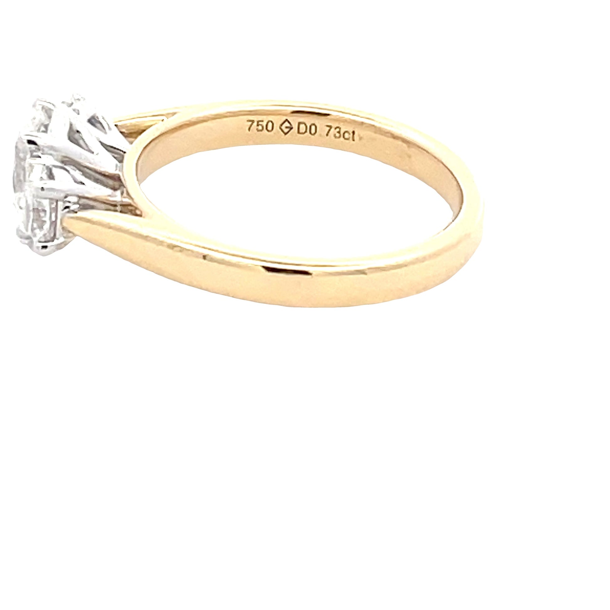 Yellow Gold Aurora Oval Shaped Diamond 3 Stone Ring - 1.13cts Gardiner Brothers