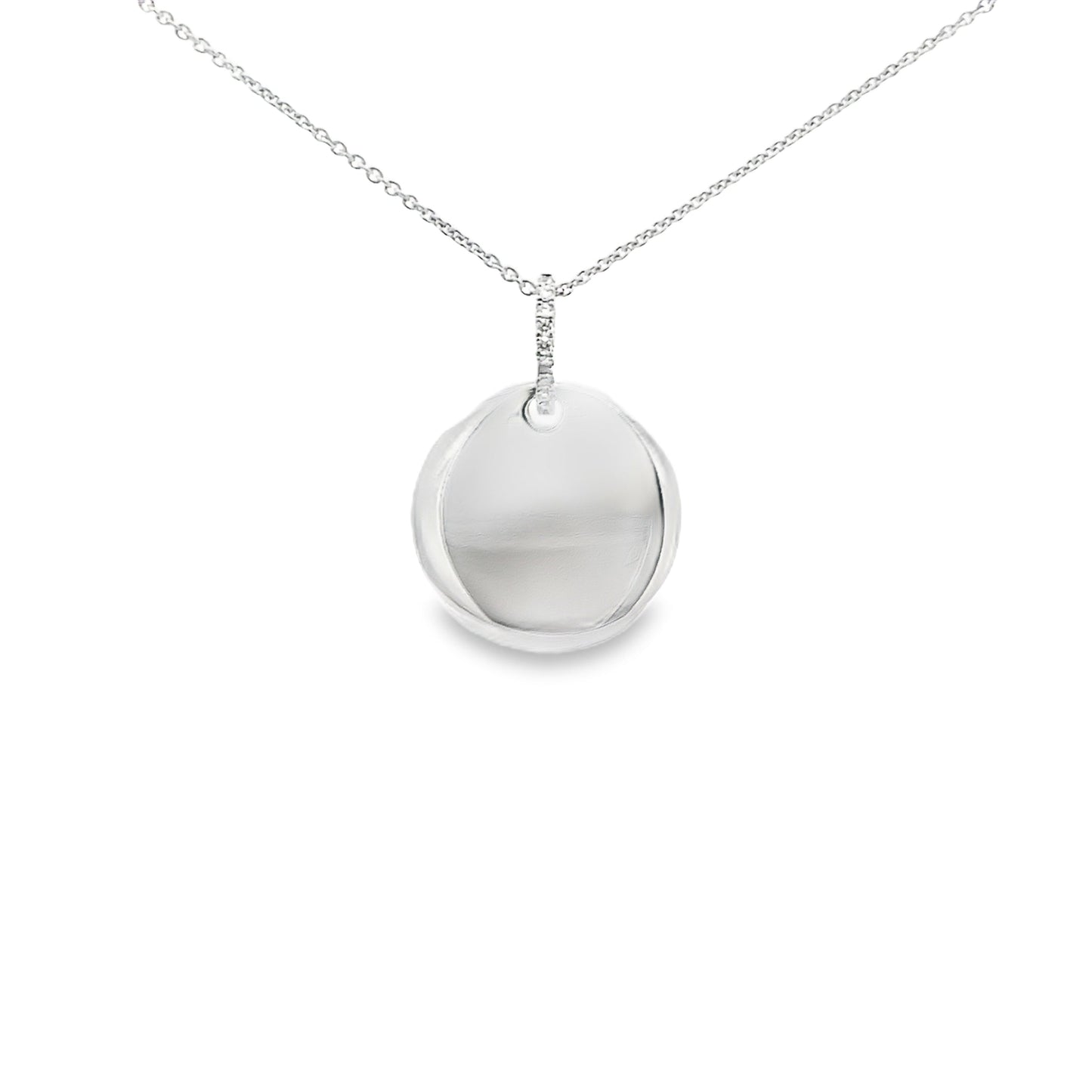 White Gold Disc Style Pendant Gardiner Brothers
