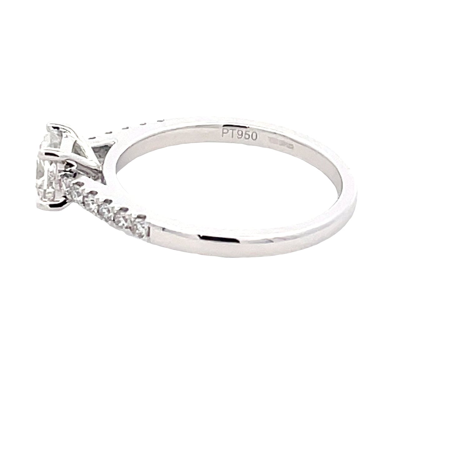 Platinum Princess Cut Diamond Solitaire With Diamond Set Shoulders - 0.95cts Gardiner Brothers