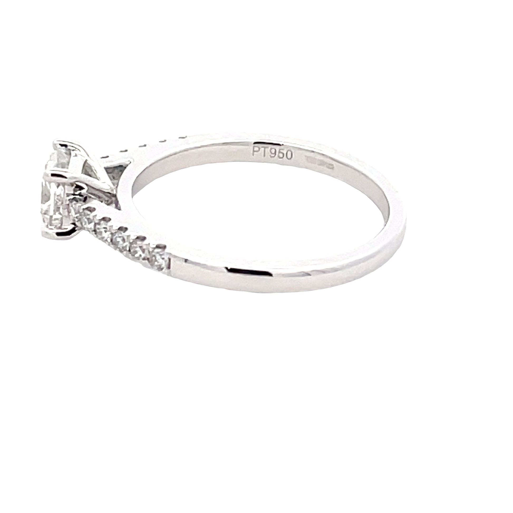 Platinum Princess Cut Diamond Solitaire With Diamond Set Shoulders - 0.95cts Gardiner Brothers