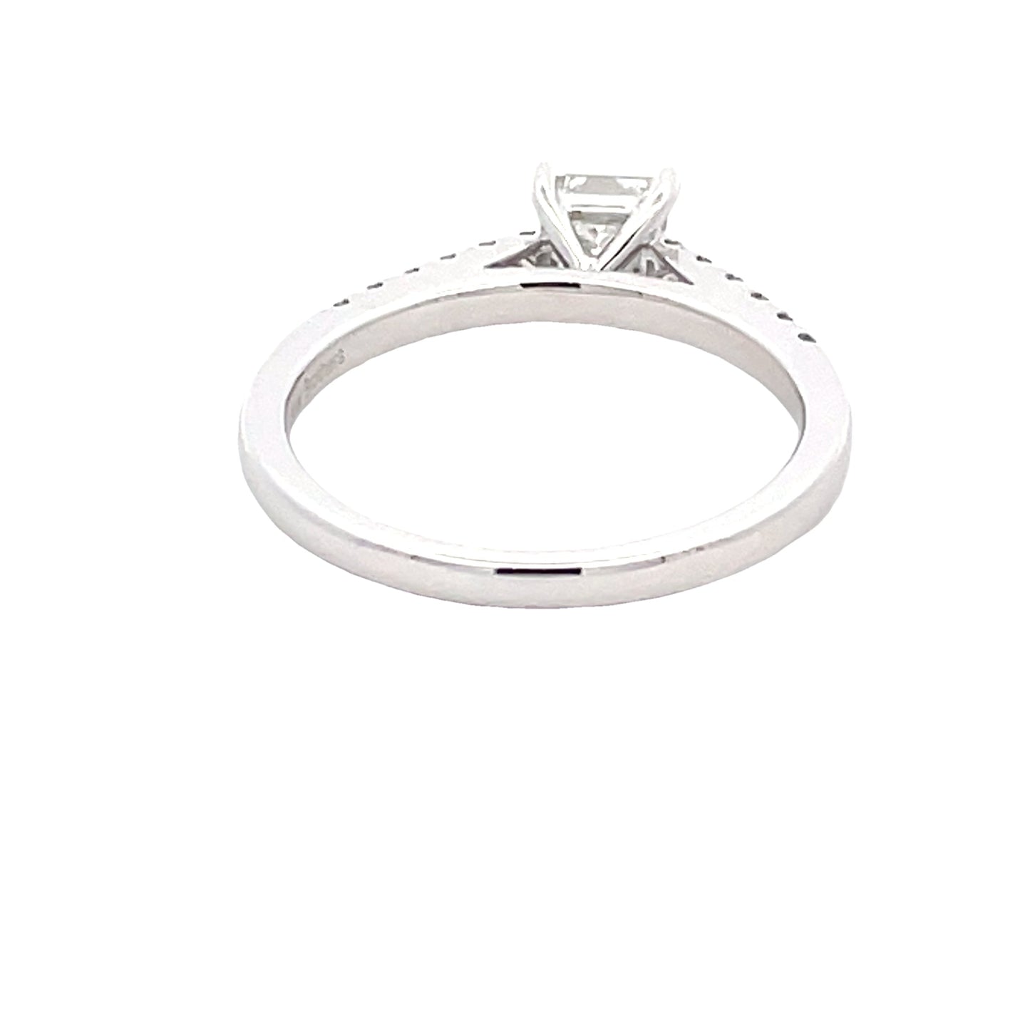 Platinum Princess Cut Diamond Solitaire With Diamond Set Shoulders - 0.95cts Gardiner Brothers