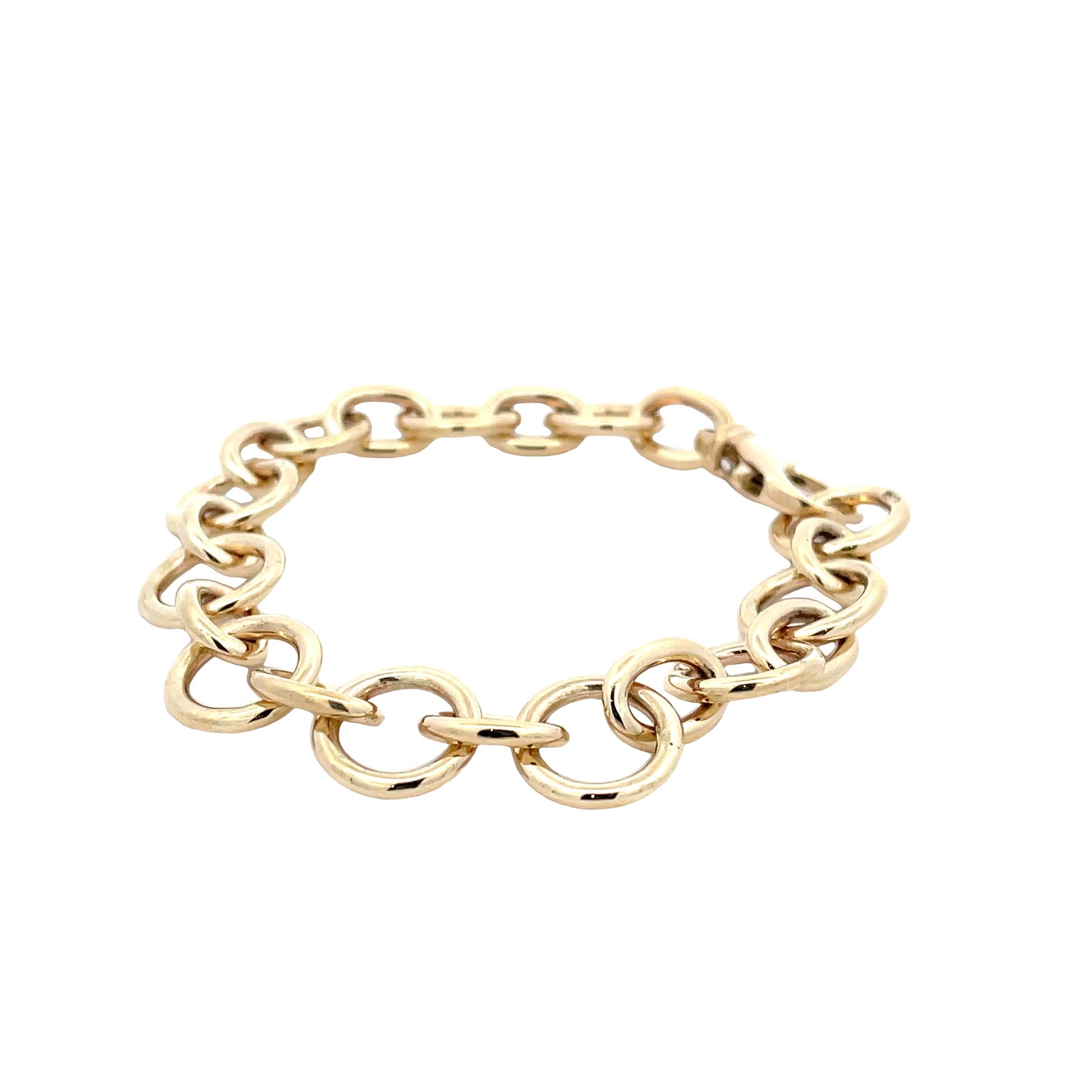 Yellow gold wide link style bracelet  Gardiner Brothers   