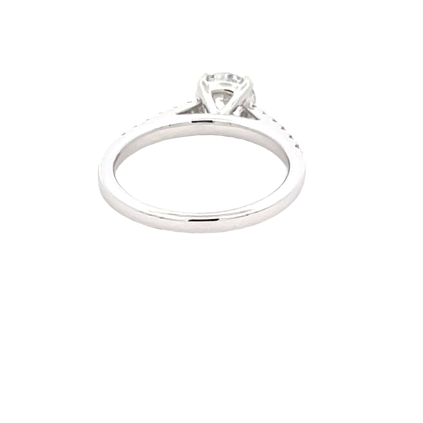 Platinum Round Brilliant Cut Diamond Solitaire Ring With Diamond Set Shoulders - 1.25cts Gardiner Brothers