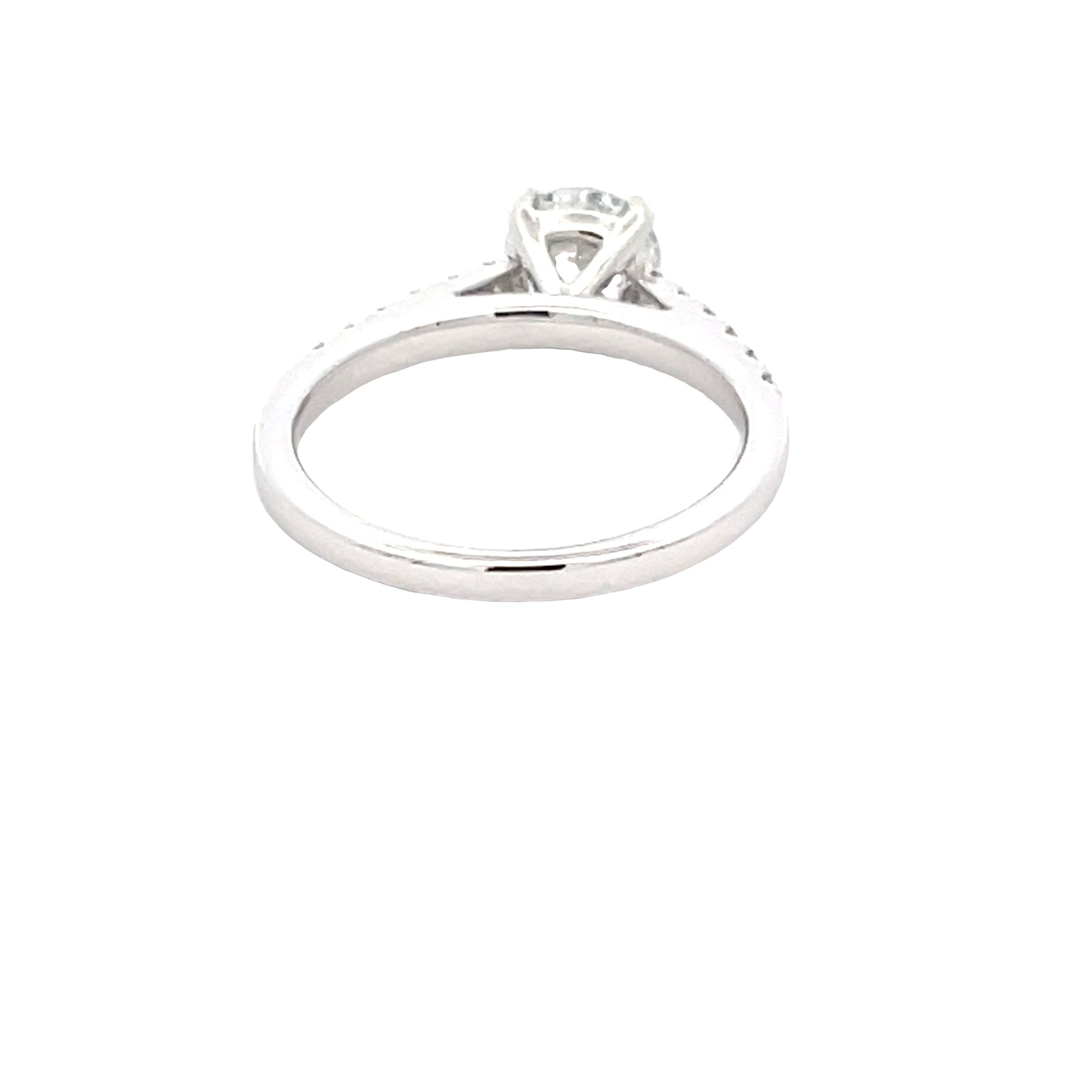 Platinum Round Brilliant Cut Diamond Solitaire Ring With Diamond Set Shoulders - 1.25cts Gardiner Brothers