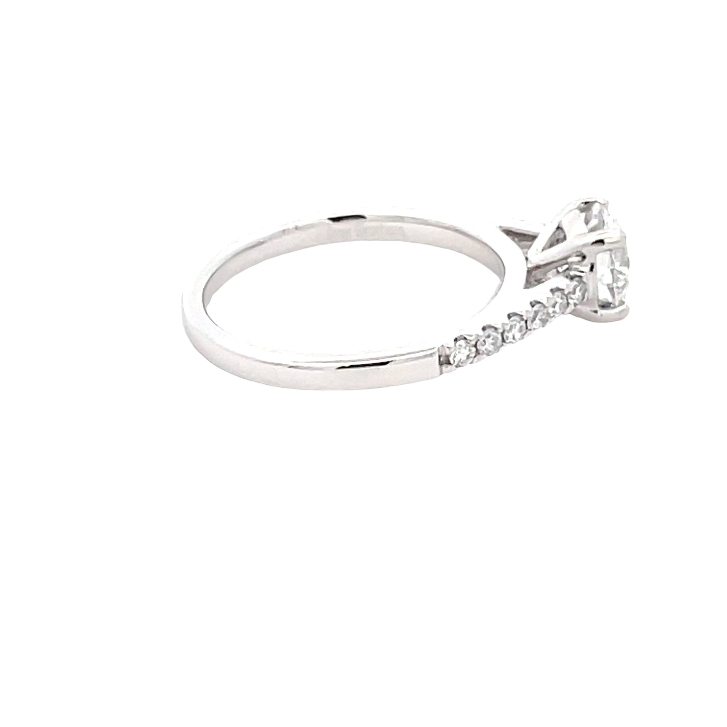 Platinum Round Brilliant Cut Diamond Solitaire Ring With Diamond Set Shoulders - 1.25cts Gardiner Brothers