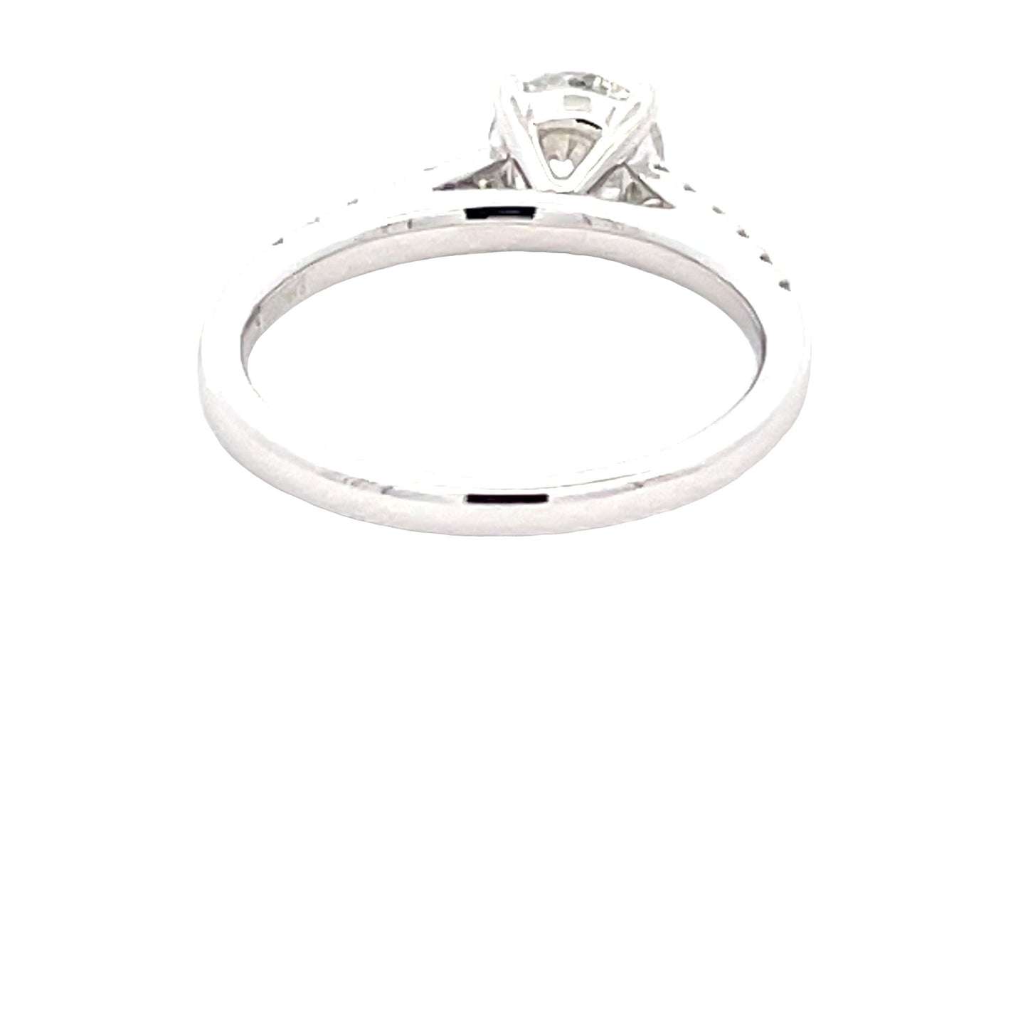 Platinum Round Brilliant Cut Diamond Solitaire with Diamond set Shoulders - 1.25cts Gardiner Brothers