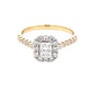 Radiant Cut Diamond Halo Cluster Style Ring - 0.84cts  Gardiner Brothers   