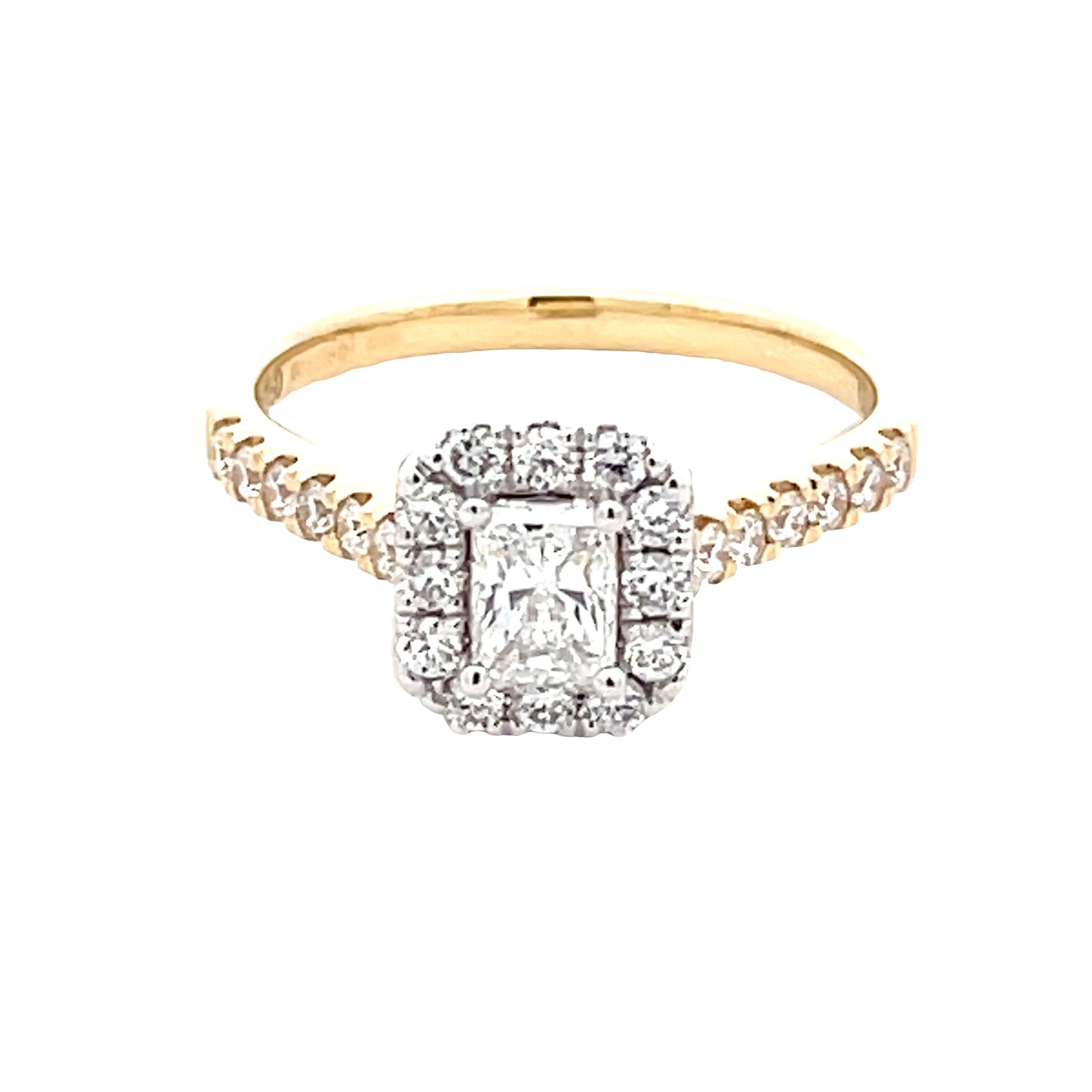 Radiant Cut Diamond Halo Cluster Style Ring - 0.84cts  Gardiner Brothers   