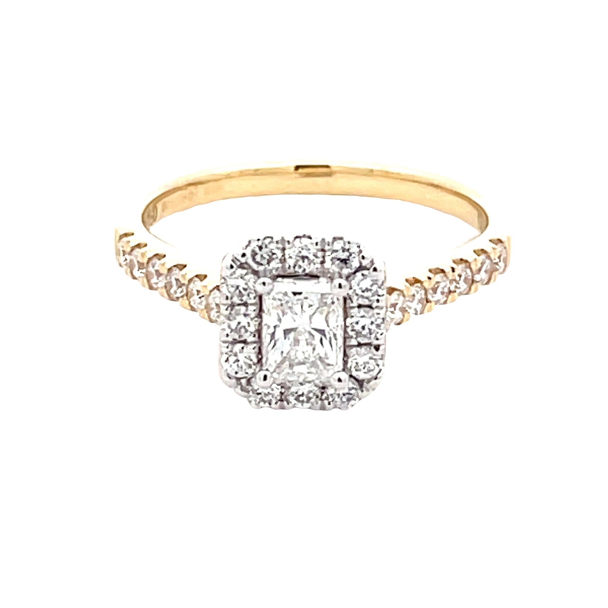 Radiant Cut Diamond Halo Cluster Style Ring - 0.84cts  Gardiner Brothers   