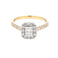 Yellow Gold Radiant Cut Diamond Halo Cluster Style Ring - 0.84cts Gardiner Brothers