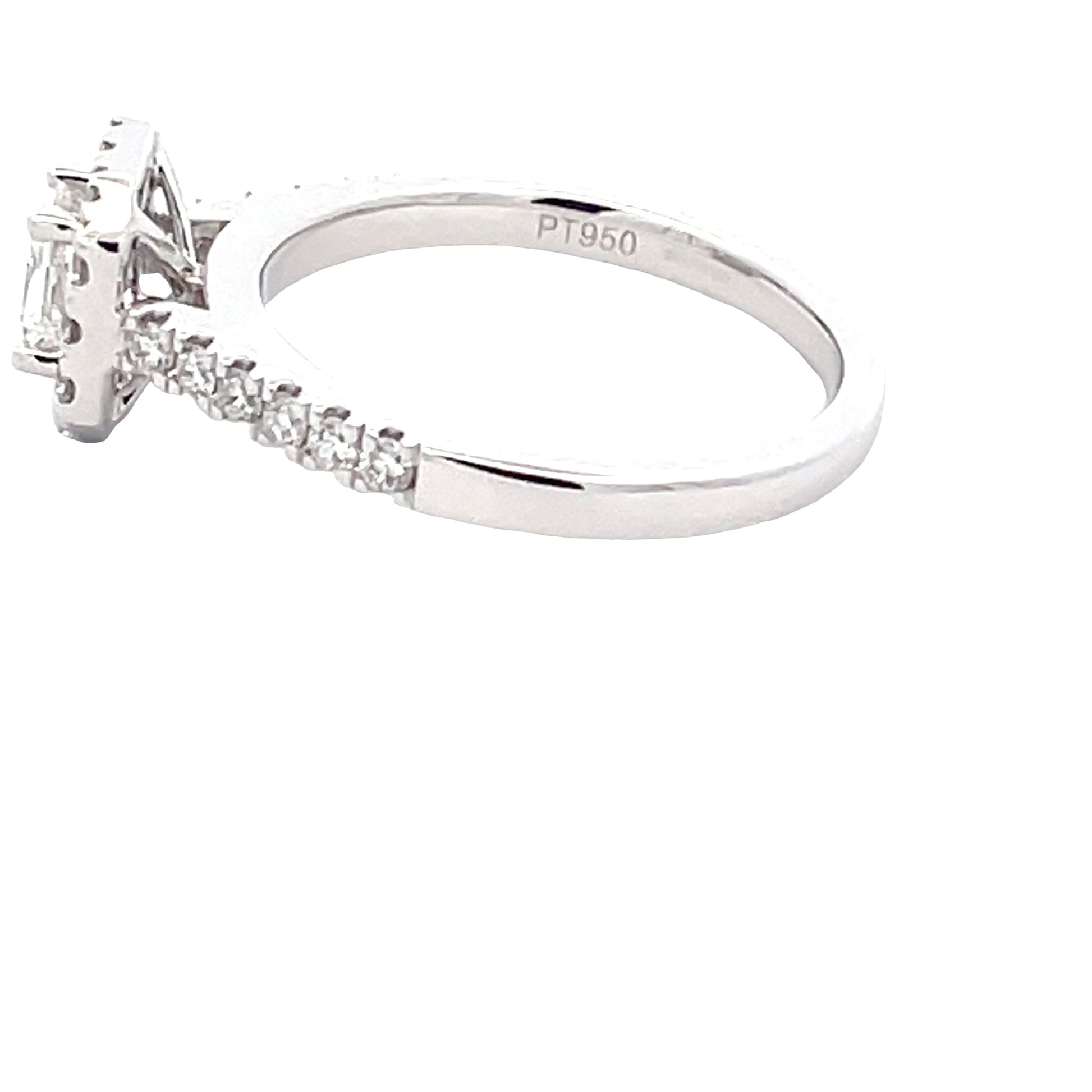 Platinum Radiant Cut Diamond Halo Cluster Style Ring - 0.84cts Gardiner Brothers