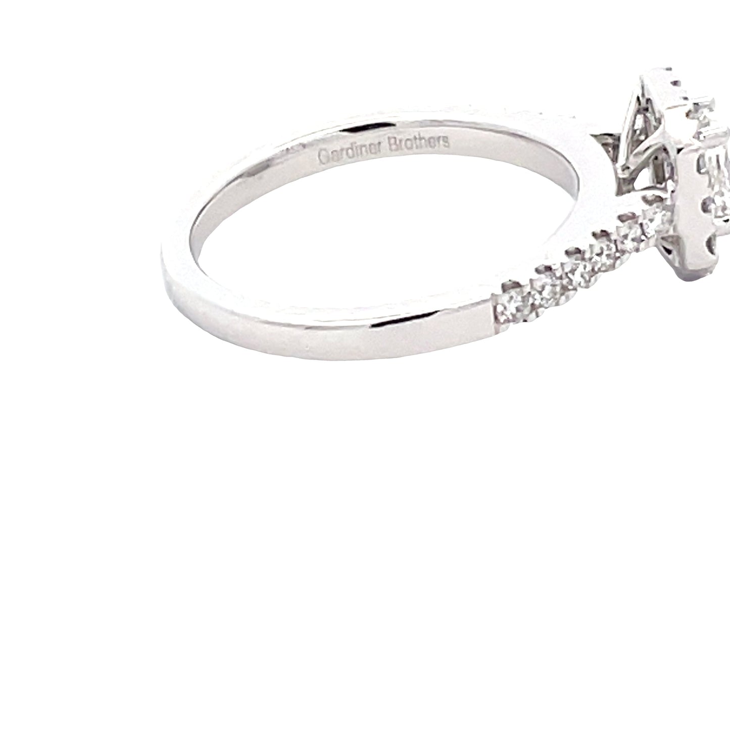 Platinum Radiant Cut Diamond Halo Cluster Style Ring - 0.84cts Gardiner Brothers