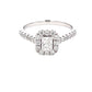 Platinum Radiant Cut Diamond Halo Cluster Style Ring - 0.84cts Gardiner Brothers