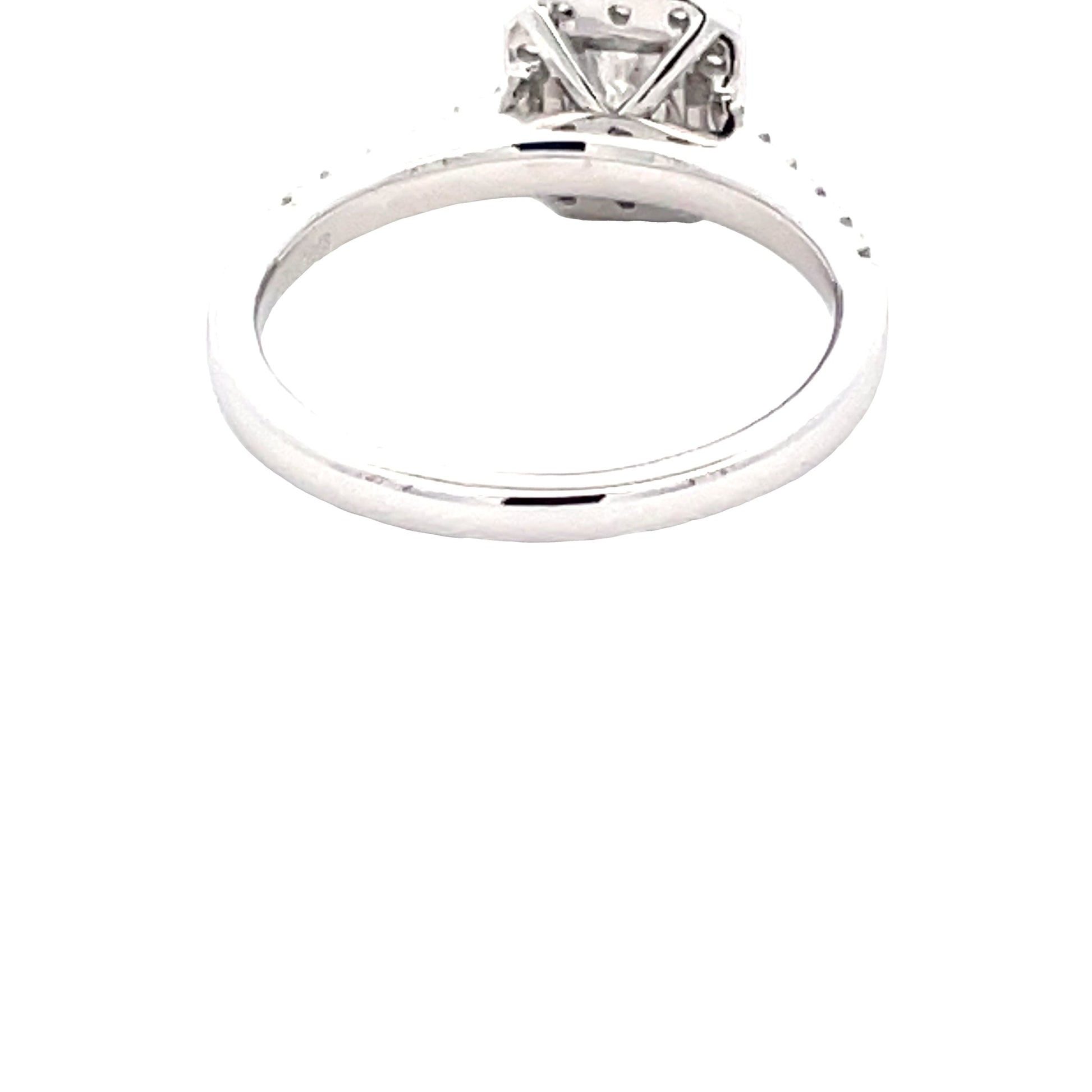 Platinum Radiant Cut Diamond Halo Cluster Style Ring - 0.94cts Gardiner Brothers