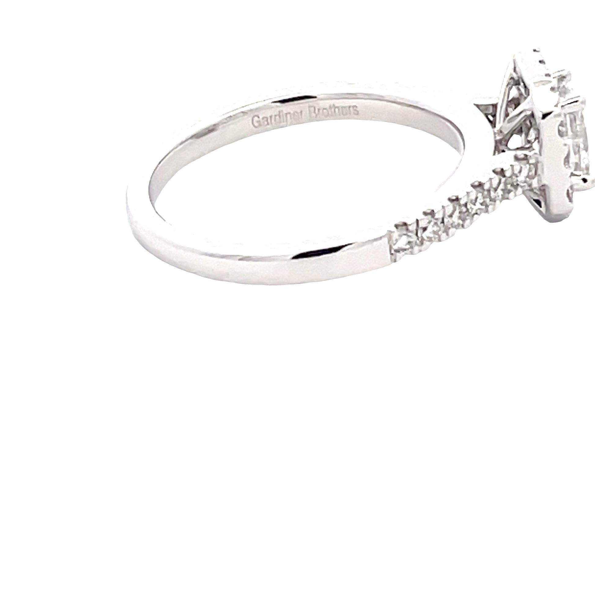 Platinum Radiant Cut Diamond Halo Cluster Style Ring - 0.94cts Gardiner Brothers