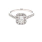 Platinum Radiant Cut Diamond Halo Cluster Style Ring - 0.94cts Gardiner Brothers