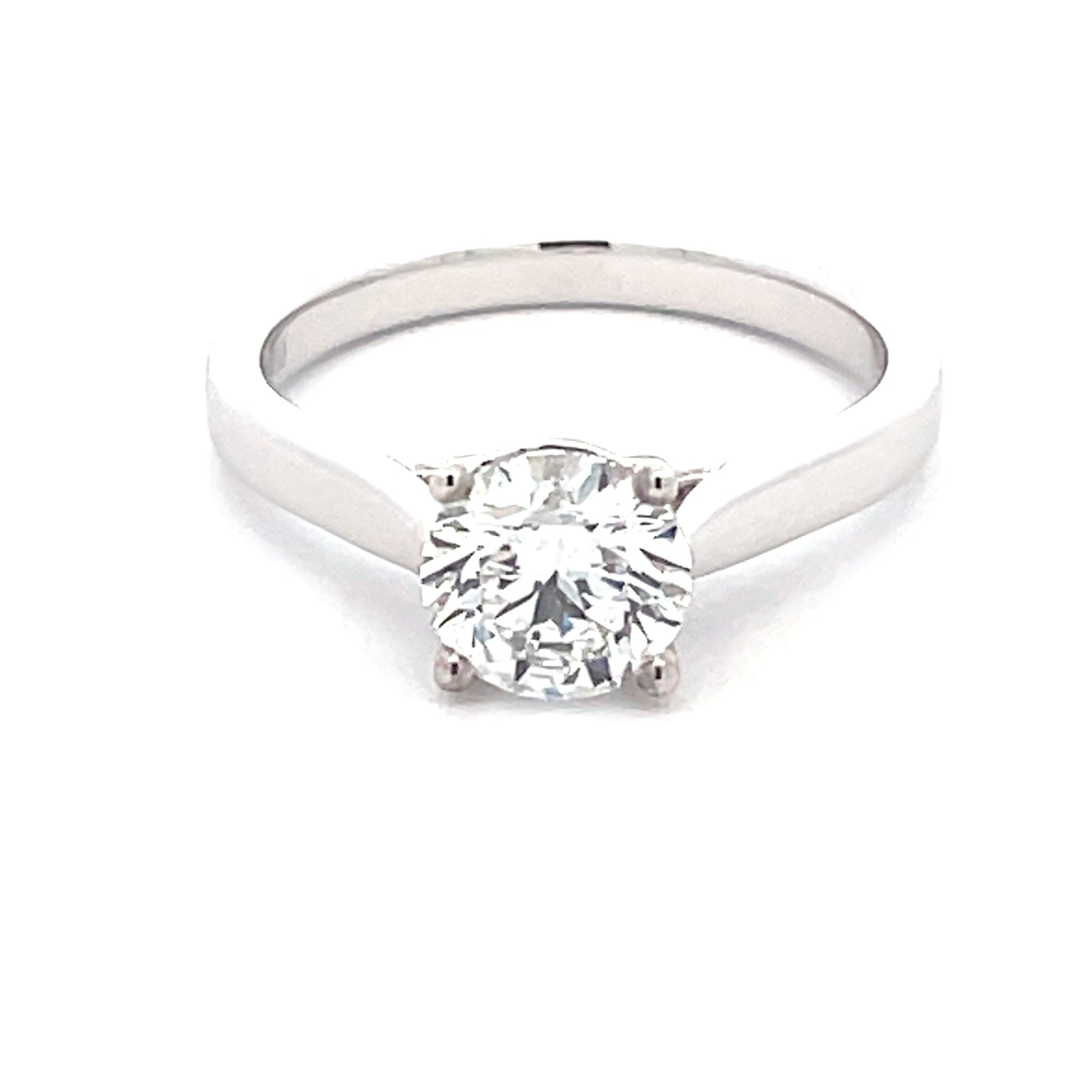 Platinum Round Brilliant Cut Diamond Solitaire Ring - 1.21cts Gardiner Brothers