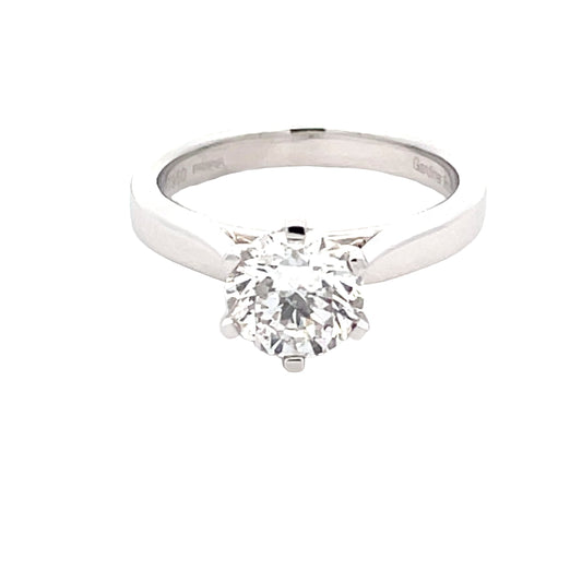 Platinum Round Brilliant Cut Diamond Solitaire Ring - 1.50cts Gardiner Brothers