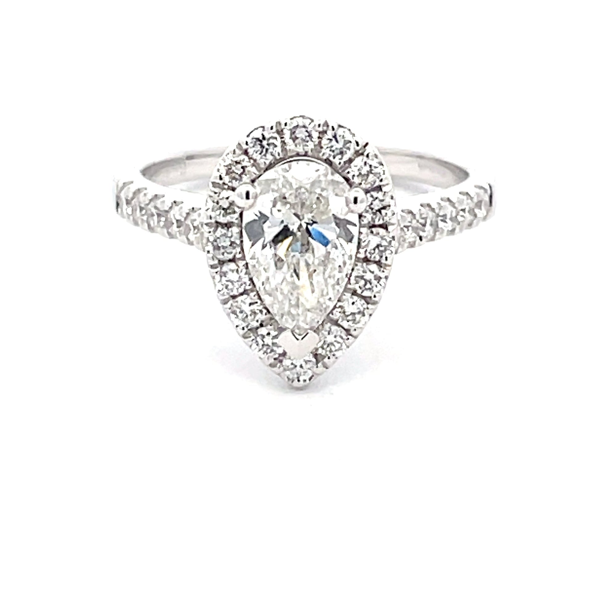 Pear Shaped Diamond Halo Cluster Style Ring - 1.51cts  Gardiner Brothers   