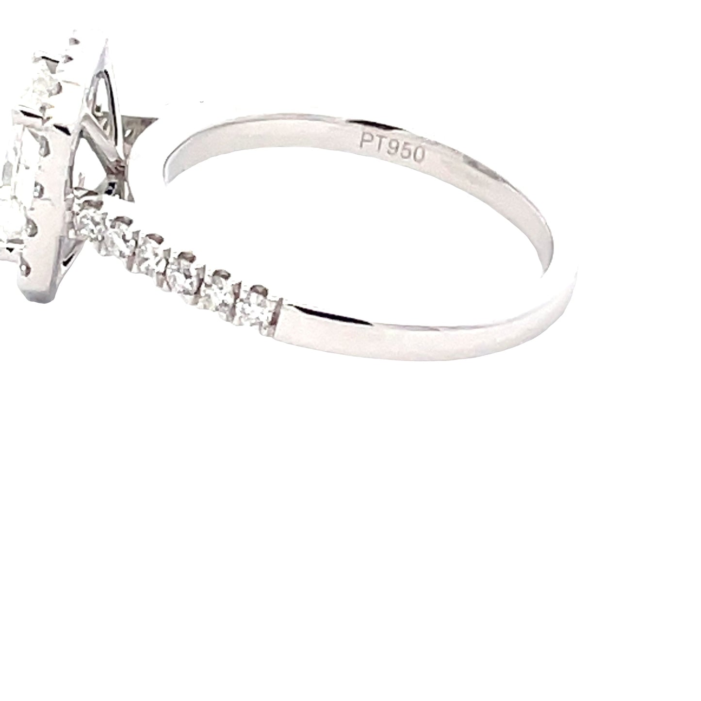 Platinum Radiant cut diamond halo cluster style ring - 1.70cts Gardiner Brothers