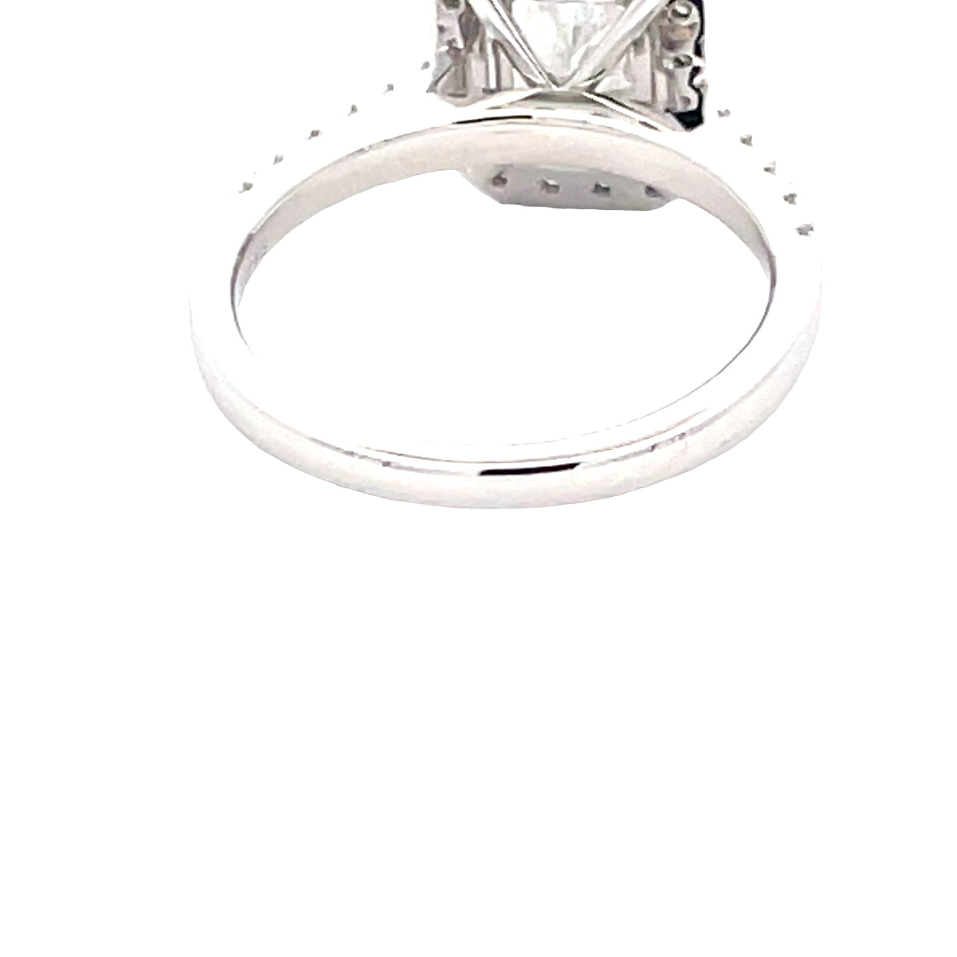 Platinum Radiant cut diamond halo cluster style ring - 1.70cts Gardiner Brothers