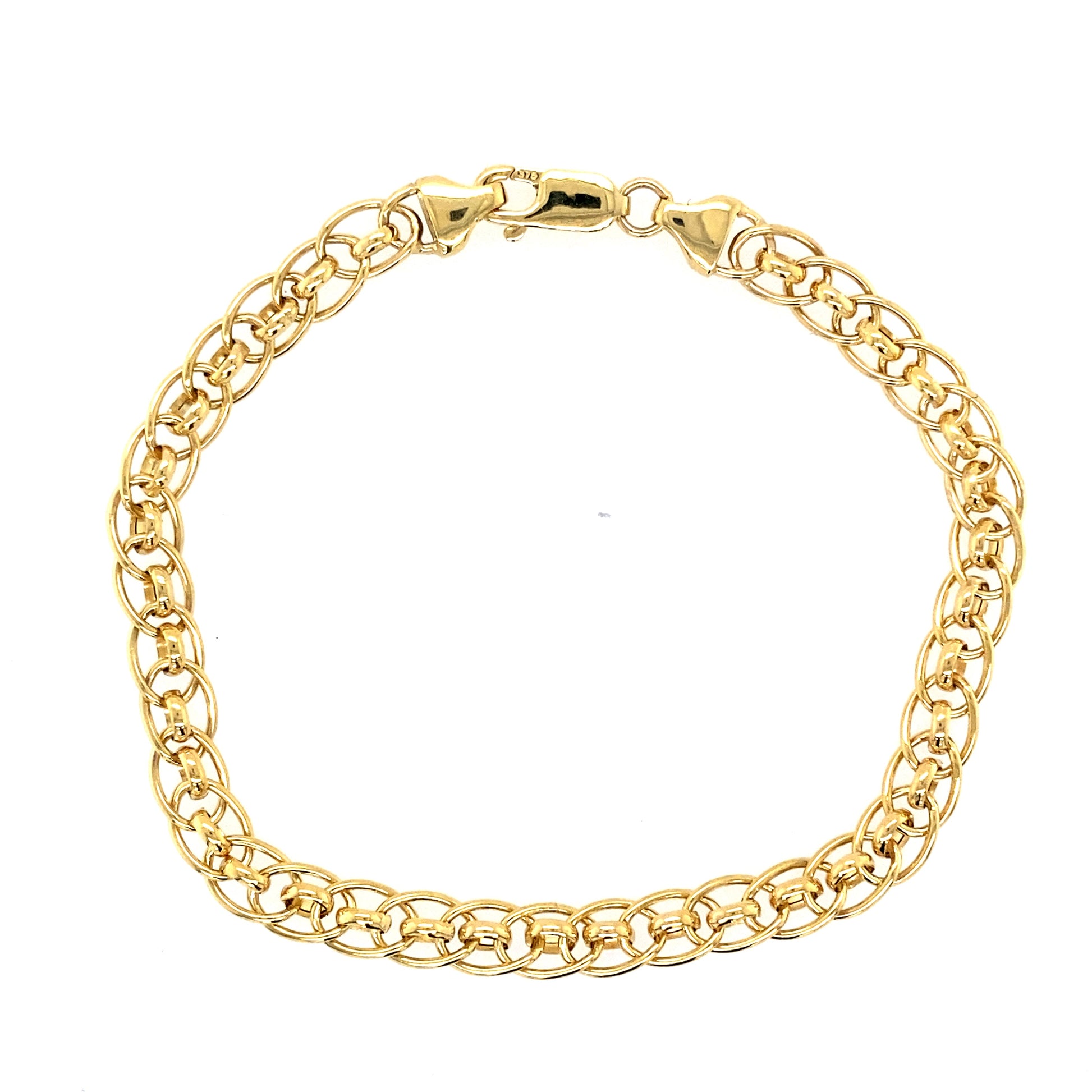 Yellow Gold Roller Bal Link Bracelet  Gardiner Brothers   