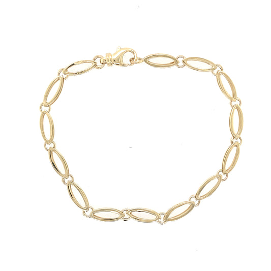 Yellow Gold Open Boat Link Bracelet  Gardiner Brothers   