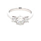 Oval and round brilliant cut diamond 3 stone ring - 1.10cts  Gardiner Brothers   