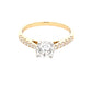 Yellow Gold Round Brilliant cut diamond solitaire with diamond set shoulders - 1.15cts Gardiner Brothers